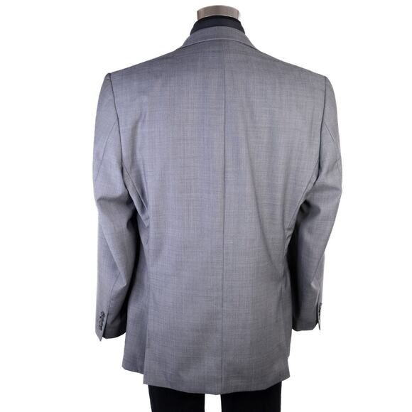 Calvin Klein SLIM Fit 42L Gray Sport Coat Suit Blazer Jacket Solid Sz Two Button - Picture 9 of 14